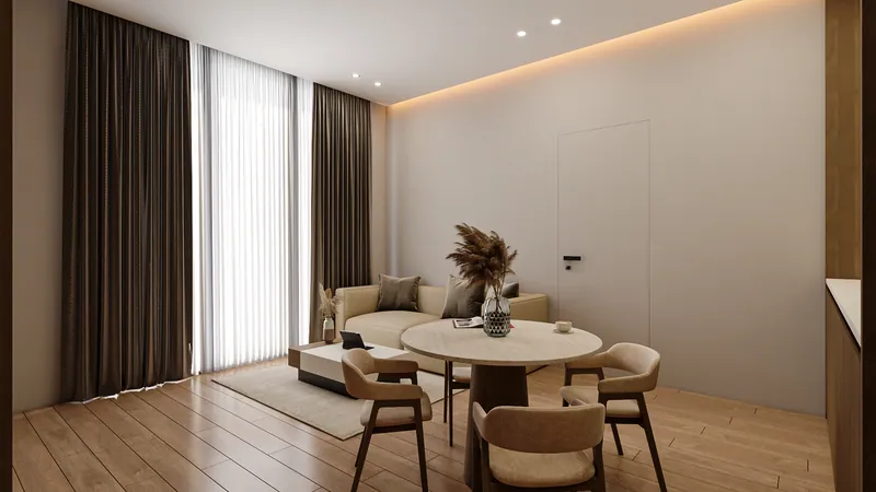 Inside a one-bedroom