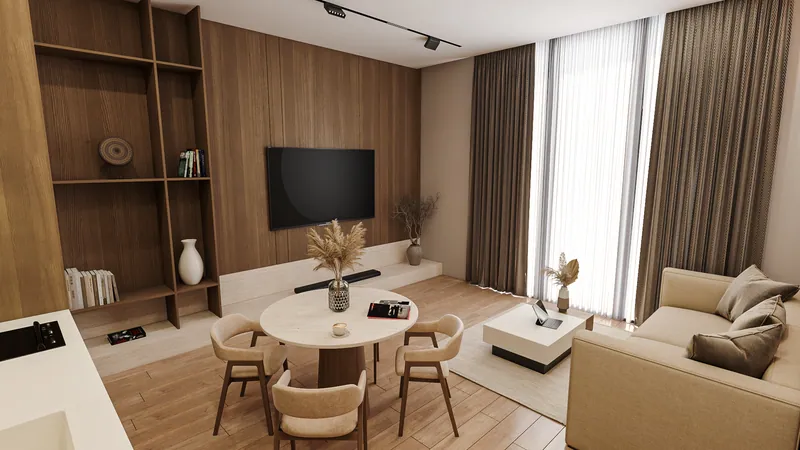 Inside a one-bedroom